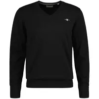 GANT Classic Cotton V-Neck Pullover - Rot,Hellgrau,Schwarz,Dunkelblau - 3XL,XXXL