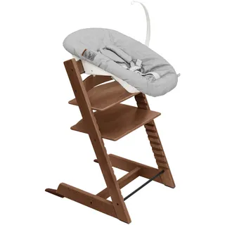 Stokke® TRIPP TRAPP® Bundle Treppenhochstuhl inkl. Newborn Set Light Grey, braun