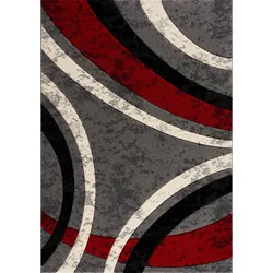 Teppich HOME AFFAIRE "Jelva" Gr. 1, rot, B:60cm H:11mm L:90cm, Kunstfaser, Teppiche, Kurzflor, mit handgearbeitetem Konturenschnitt im 3D-Design