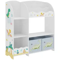 [en.casa] Kinderregal Lysekil 100x93x30 cm mit Dinosaurier Motiv