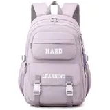 XDeer Rucksack Schulrucksack Multi-Tasche Wasserdicht Mädchen Teenager, Rucksack Schule Rucksack Daypacks Backpack für Mädchen Damen lila