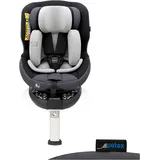 Autokindersitz PETEX "King, mit Isofix, grau" grau Baby Kindersitze ISOFIX-Befestigung & Stützfuß oder mit 3-Punkt-Gurt des Fahrzeugs