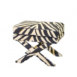 Casa Padrino Luxus Sitz Hocker Zebra 62 x 46 x H. 50 cm - Luxus Hocker