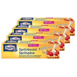 Toppits Spritz-Beutel für kreatives Verzieren undDekorieren (4er Pack)