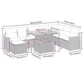 vidaXL Garten-Lounge-Set 9-tlg. beige