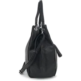 HARPA Schultertasche "UZAY", Damen, Gr. B/H/T: 12,5cm x 33cm x 38,5cm, schwarz, Lederimitat, unifarben, Taschen Schultertasche, mit dekorativer Troddel