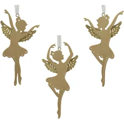 Christbaumschmuck Metall 15cm Ballerina Figur 1 Stück sortiert Bruchfest Weihnachtsbaum Anhänger Weihnachten Weihnachtsbaumschmuck Mädchen Engel Gold