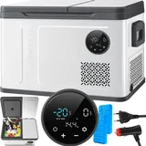 KESSER® Kompressor Kühlbox 2in1 Doppelzone Kühl- & Gefrierfach, elektrisch Gefrierbox LED-Touch-Bedienung inkl. 2x Kühlakkus 12/24 V 230V, Küh...