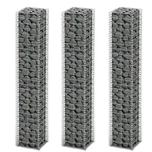 vidaXL Gabionen-Set 3-tlg. 25 × 25 × 150 cm