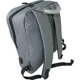 Hti-Living Kompakter Rucksack mit USB und Laptopfach Alltag, Schule, Uni oder Büro - Grau