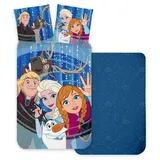 Disney Bettwäsche Disney Eiskönigin Friends Bettwäsche 140×200 cm, 70×90 cm, 100% Baumwolle blau