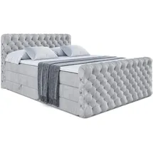 altdecor Boxspringbett BOXI8-Z KING 120 x 200 cm H3/H4 Hellgrau