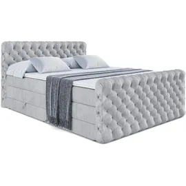 altdecor Boxspringbett BOXI8-Z KING 120 x 200 cm H3/H4 Hellgrau