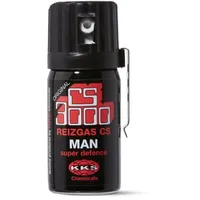3 Stück CS 3000 Reizgas Verteidigungsspray KO-Spray zur Selbstverteidigung CS Gas/Spray Abwehrspray gegen Personen zugelassen Personenabwehrspray Tränengasspray Man 40ml mit Metallclip (40ml, 3 Stück)