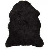 KUHFELL online & NOMAD Fellteppich Eches Lammfell Teppich Läufer Schaffell in Schwarz Grau Weiß Taupe, Atmungsaktiv, Feuchtigkeitsregulierend, Antibakteriell schwarz