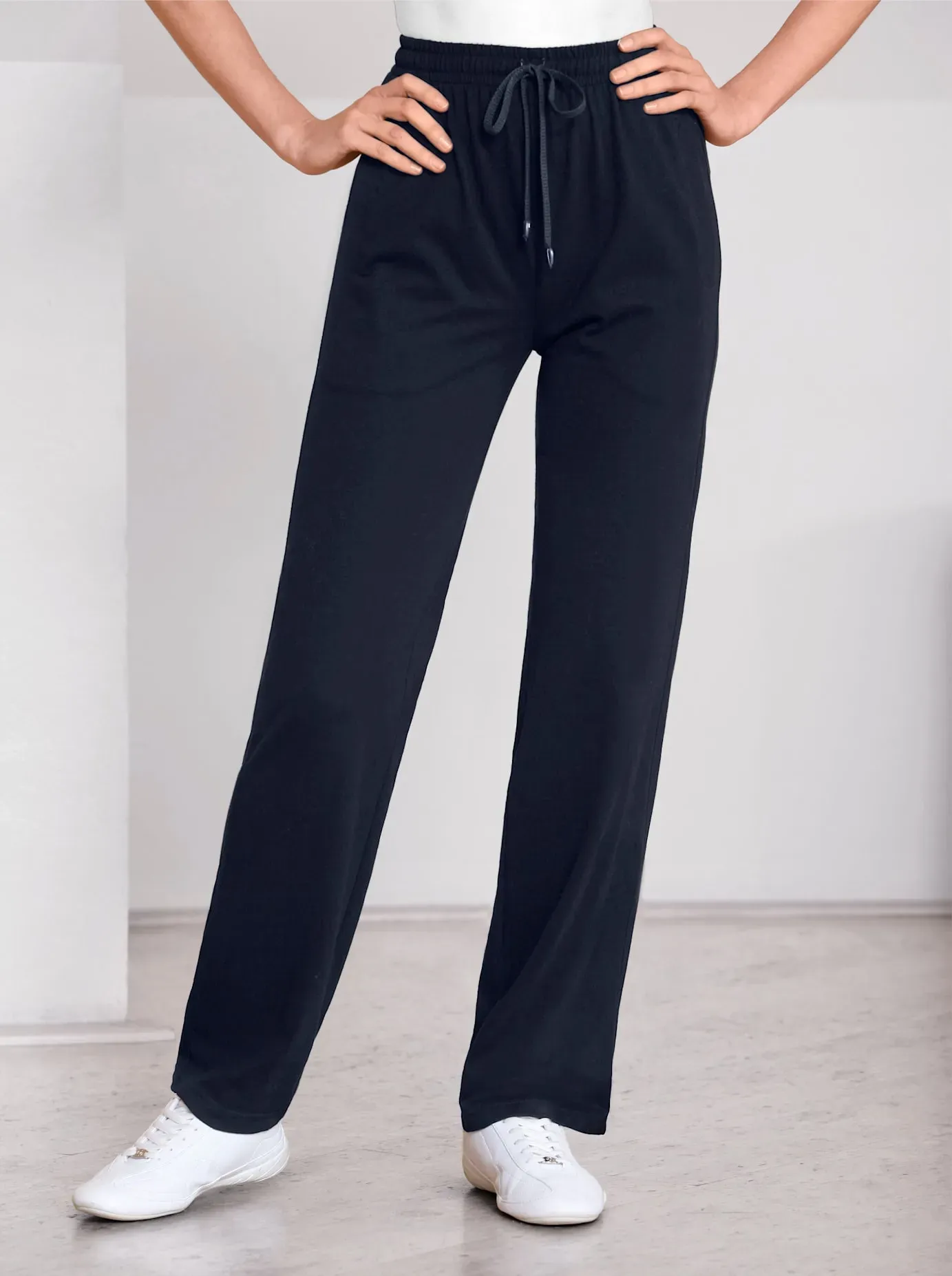 Sporthose CATAMARAN, Damen, Gr. 18/19, Kurzgrößen, lila (schwarz, malve), 100% Baumwolle, unifarben, lang, Hosen Sporthose