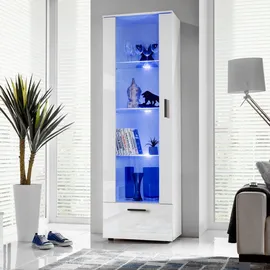 komodee Vitrine Alessandria 60 x 42 x 192 cm Weiß/Blau