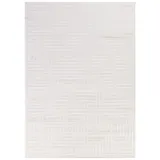 Teppich Kurzflor 3D-Reliefdesign Polypropylen Wohnzimmer Creme Rechteckig 160x230 | Kadima Design