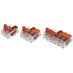 Wago 221-6 Klemmen SET 7x 221-612, 221-613, 221-615 - Kabel Draht Verbinder in der wiederverschließbaren Box - Original