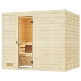 Weka Sauna Valida Gr. 4 mit Glastür - Massivholzsauna 38 mm 7,5 kW Bio-Kombiofen BioS inkl. Steuerung