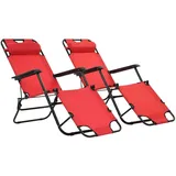 furnicato Sonnenliege 61 x 89 x 138 cm Rot