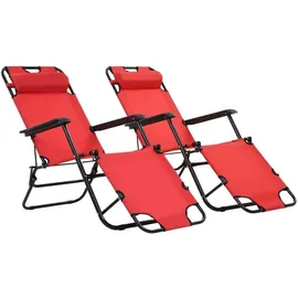furnicato Sonnenliege 61 x 89 x 138 cm Rot