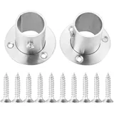 INCREWAY Flansch Halterung, 2 Stück 25 mm Edelstahl Kleiderstange Flansch Sockel Schrankrohrlager Kleiderstangen-Halterung mit Schraube für Schrankrohraufhänger Kleidung Rutenhalter