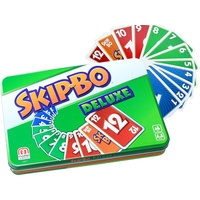Skip-Bo Deluxe L3671 Mattel Games Metall Sammelbox Kartenspiel 2-6 Spieler ab 7