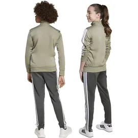 adidas Kinder Trainingsanzug J 3S Tiberio Track Suit JX0195 128 - Silver Pebble/Grey Six/Metal Grey/White - 128