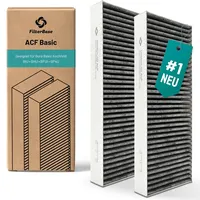 filterbase FilterBase® Aktivkohlefilter passend für Bora Basic, BAKFS Filter | Aktivkohlefilterset (2 Stück) für Ihr BIU BHU oder BFIU Kochfeld mit Umluft
