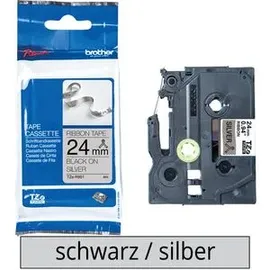 Brother TZER951 - textiles Schriftband schwarz auf silber