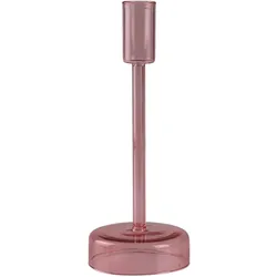 Kerzenständer AM DESIGN "aus roséfarbenem Glas", rosa (rosé), B:8cm H:20cm, Glas, Kerzenhalter, stilvolle Ergänzung für romantische Dekorationen