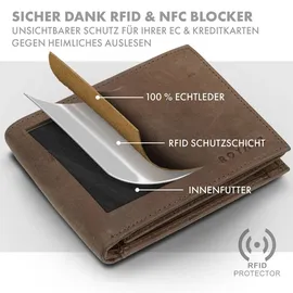 ROYALZ Detroit Geldbörse Herren Leder Geldbörse braun