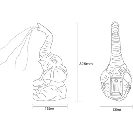 GLOBO Solarleuchte Elefant Gartendeko Tierfigur Solarlampe Außenleuchte grau Elefant, LED warmweiß, LxBxH 13,5x13x32,5 cm, 2er Set