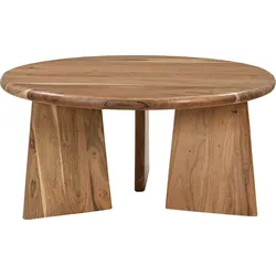 Couchtisch SIT "ACACIA WAVE", beige (natur, natur, natur), B:90cm H:44cm T:90cm, Akazie massiv, Tische, mit ausgeprägter Maserung