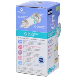 Chicco PERFECT 5 Anti-Antikolik-Flasche 150 ml, Slow-Flow-Flasche 0 Monate + mit weichem Silikonsauger, 150 ml Biofunktionsflasche mit Intui-flow System, Beige