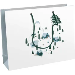 Clairefontaine 6x Geschenktasche Shopping, Winter, 37,3x11,8x27,5cm - Weiß X-30921-6C