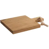 APS Servierbrett SIMPLY WOOD Eichenholz, 20 x 20 cm, mit Aufhängeloch (Ø 1,5 cm) und Lederband