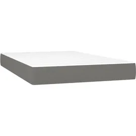 vidaXL Boxspringbett mit Matratze & LED Dunkelgrau 120x200 cm Stoff