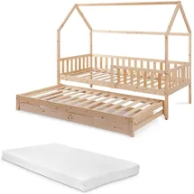 [en.casa] Doppel-Kinderbett Aarghonmaa 90 x 200 cm Kiefer massiv natur beige