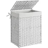 Songmics Wäschekorb, Rechteckig Weiß