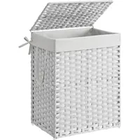 Songmics Wäschekorb, Rechteckig Weiß