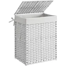 Songmics Wäschekorb, Rechteckig Weiß