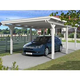 SKANHOLZ Emsland 3,65 x 4,96 m weiß inkl. Dachschalung und EPDM-Folie