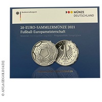 20 Euro Gedenkmünze Fußball-Europameisterschaft 2020 Spiegelglanz