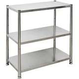 shelfr Edelstahl Regal bis 120kg - 3 Ebenen Schwerlastregal 74x41x77 Metallregal Küche