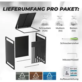 All Mülltonnenbox 2er 60 x 240 cm grau