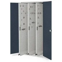 Kappes Vertikalschrank RasterPlan Mod. 85 RAL 7035/7016 Tür innen Lochplatten mit Ausstattung
