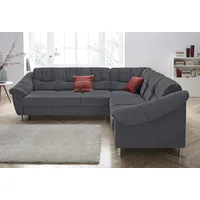 Ecksofa SIT & MORE "Salsa L-Form" Sofas Gr. B/H/T: 264cm x 86cm x 244cm, Luxus-Microfaser ALTARA NUBUCK, langer Schenkel links, ohne Bettfunktion, grau (dunkelgrau) mit Federkern, wahlweise Bettfunktion