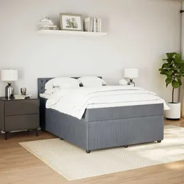vidaXL Boxspringbett 140 x 200 cm Dunkelgrau